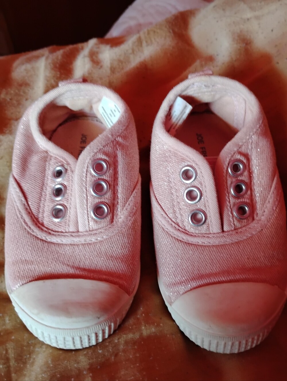 Joe Fresh Pink Glitter Slip-On Canvas Kids Sneakers